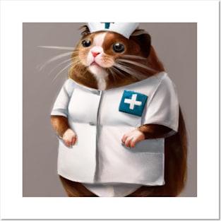 Cute guinea pig dressed as a nurse #1 Posters and Art